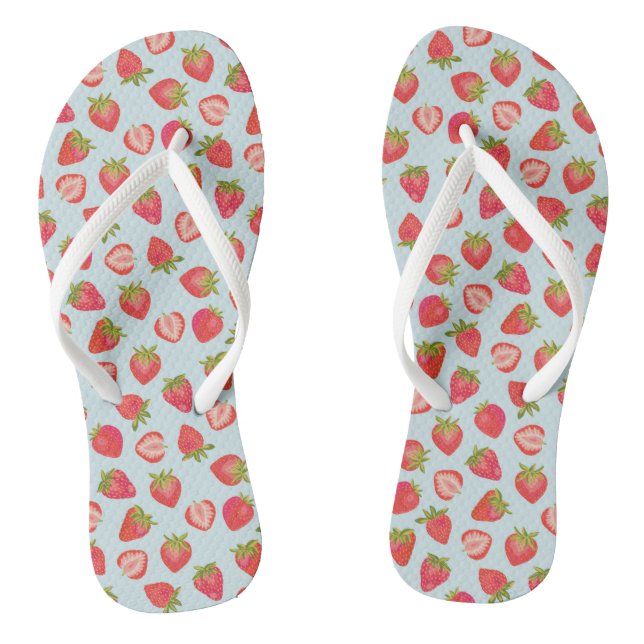 Summer Strawberry Pattern Flip Flops (Footbed)