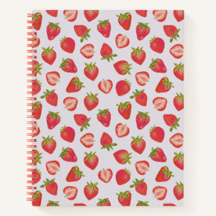 Summer Strawberry Pattern Notebook
