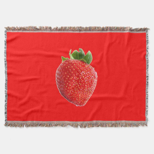 Summer Strawberry Throw Blanket (Front)