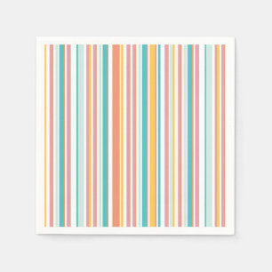 Summer stripe check happy colours napkin
