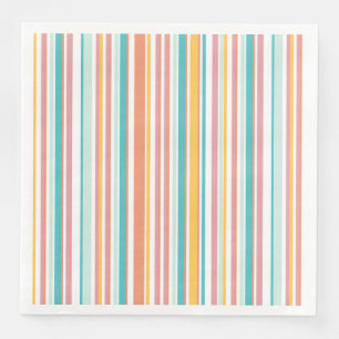 Summer stripe check happy colours napkin