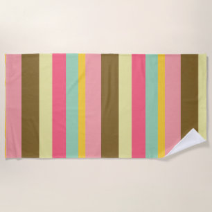 Summer Stripe Colour Palette Design Beach Towel