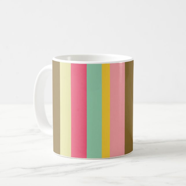 Summer Stripe Colour Palette Design Coffee Mug (Front Left)