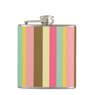 Summer Stripe Colour Palette Design Hip Flask