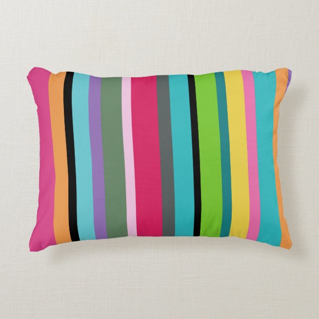 Summer Stripes Accent Pillow (Front)