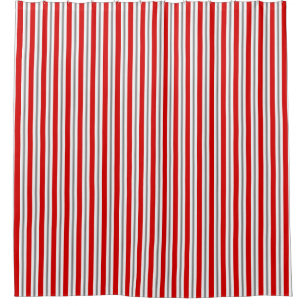Summer Stripes, Deep Red, White and Grey 