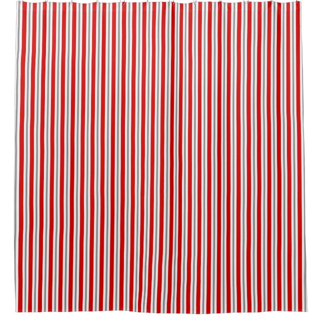 Summer stripes - deep red white and grey / grey (Front)