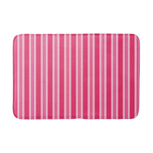 Summer Stripes, Fuchsia and Pastel Pink  Bath Mat