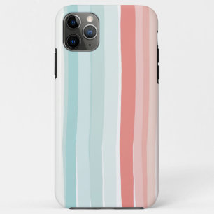Summer stripes in coral and turquoise iPhone 11 pro max case
