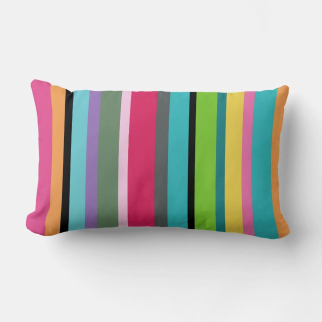 Summer Stripes Lumbar Pillow (Front)