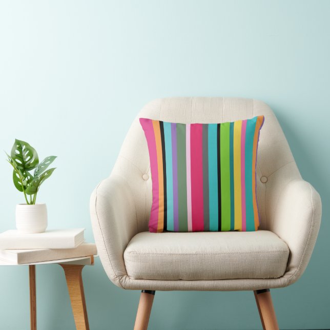 Summer Stripes Throw Pillow (Chair)