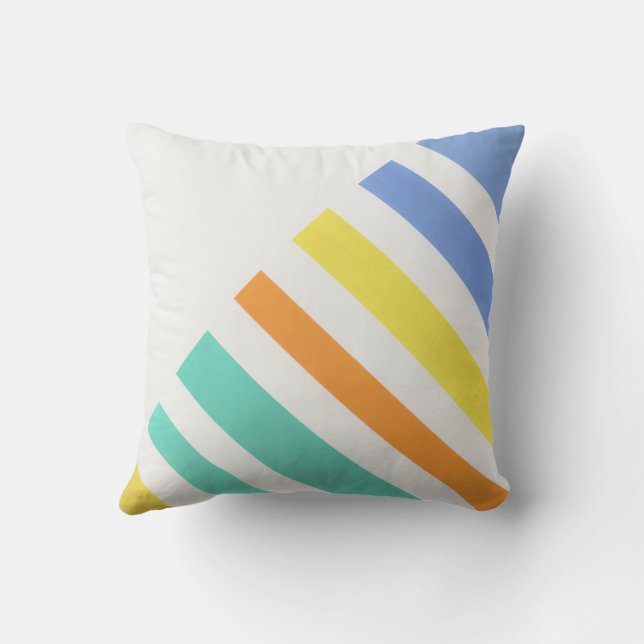 Summer Stripes Throw Pillow (Back)