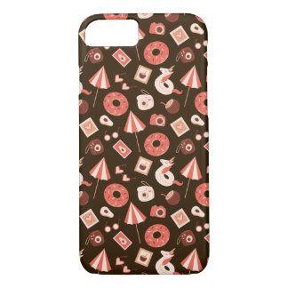 Summer Stuff Chocolate Brown Background Case-Mate iPhone Case