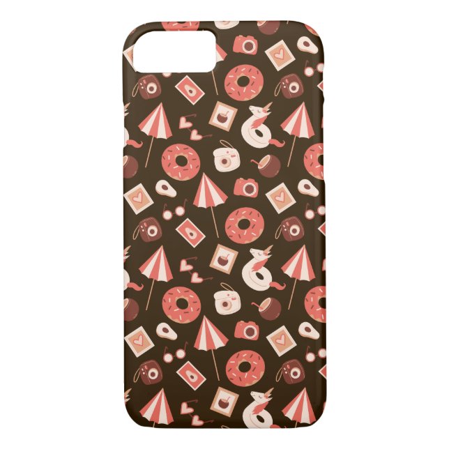 Summer Stuff Chocolate Brown Background Case-Mate iPhone Case (Back)