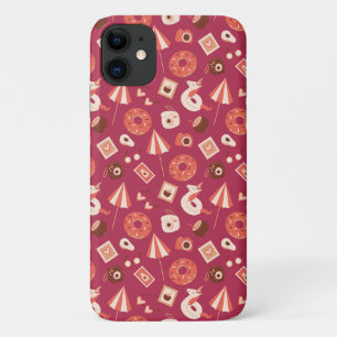 Summer Stuff Maroon Background iPhone 11 Case