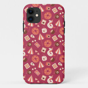 Summer Stuff Maroon Background iPhone 11 Case