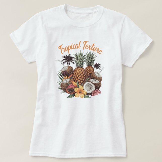 Summer Style Tropical Hair Texture Graphic Tee (Design Front)