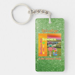 Summer Suite Green Background Keychain