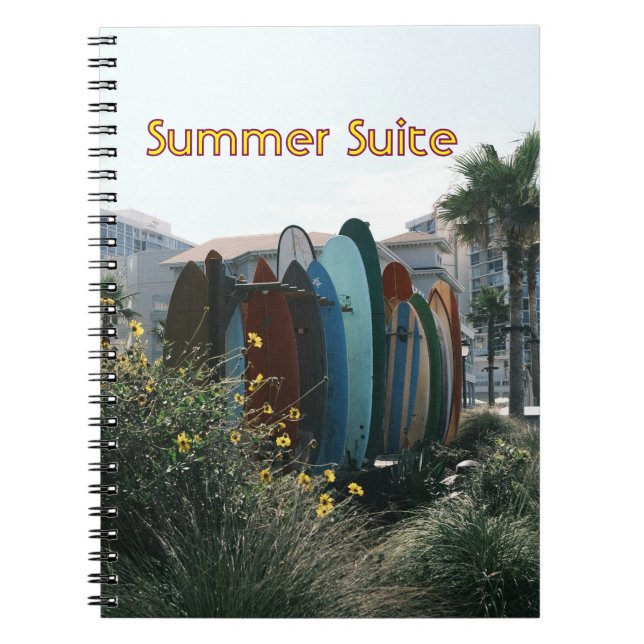 Summer Suite Surfboards & Palm Trees Notebook (Front)
