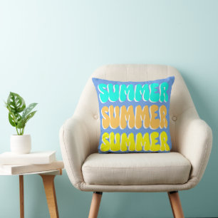 Summer Summer Summer  Retro  Throw Pillow