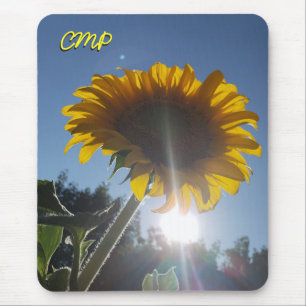 Summer Sun and  Sunflower with your Initials Mouse Pad