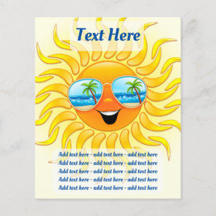 Summer Sun Cartoon with Sunglasses  Flyer