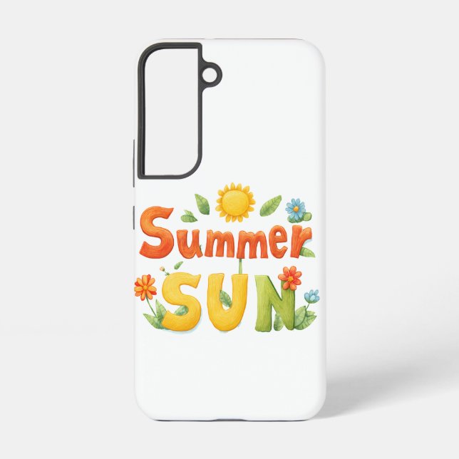 Summer Sun Illustration Samsung Galaxy S22 Case (Back)