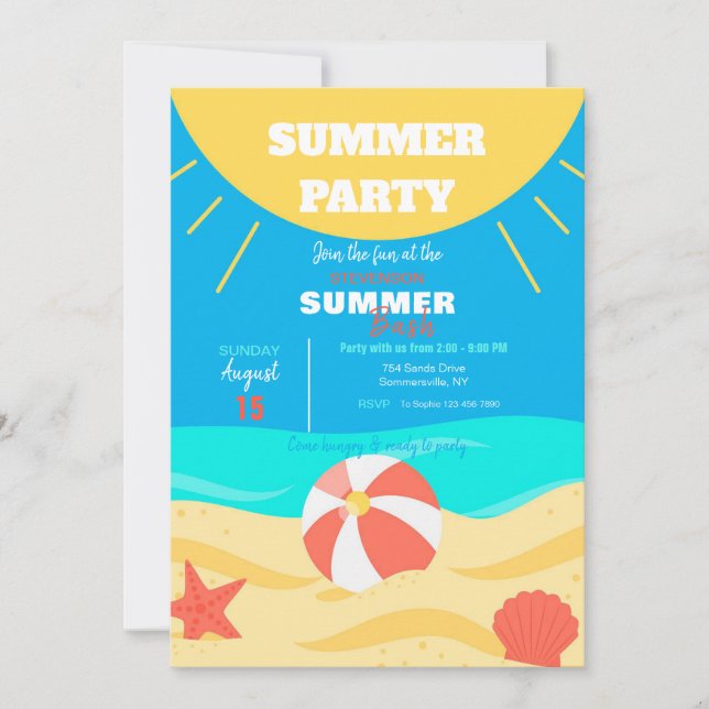 Summer Sun Invitation (Front)