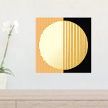 Summer Sun Orange Black Striped Circles Art Gold Foil Prints<br><div class="desc">Beautiful contemporary black, sunny orange, and real gold foil coloured geometric stripes, circle and half circles pattern. Elegant, stylish, and eclectic minimalism design for the artistic interior designer, the artsy décor decorator, the popular hip trendsetter, the vintage retro art style, or the abstract digital geometric motif lover. Match this design...</div>