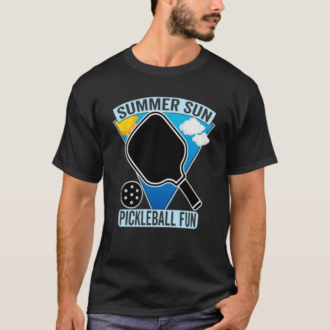 Summer Sun Pickleball Fun Summers Playing Pickebal T-Shirt (Front)