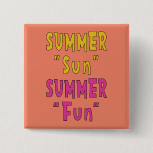 Summer Sun Summer Fun 2 Inch Square Button