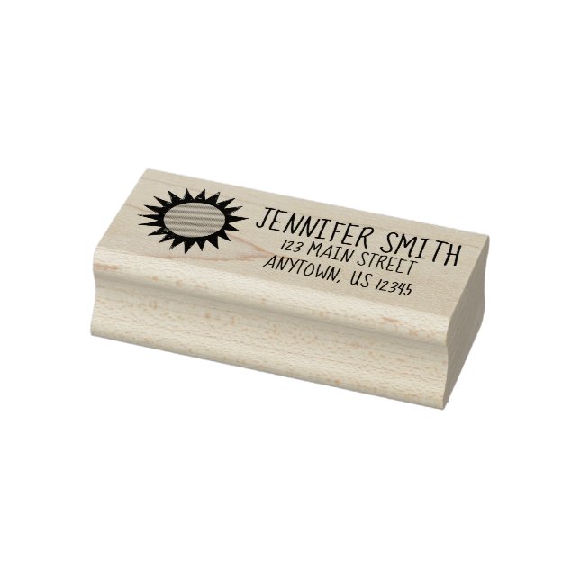 Summer Sun Sunshine Beach Personalized Address Rubber Stamp (Stamp)