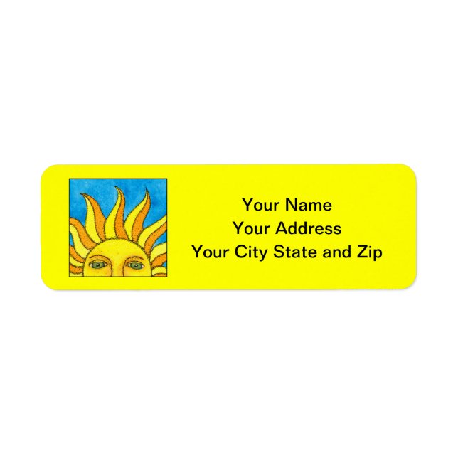 Summer Sun - Yellow Address Labels (Front)