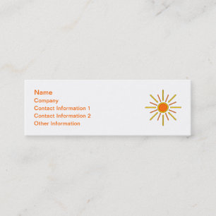 Summer sun. Yellow and orange. Mini Business Card