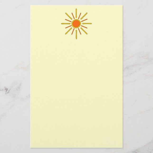 Summer sun. Yellow and orange. Stationery (Front)