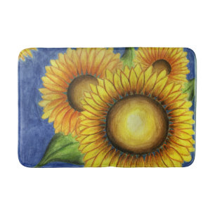 Summer Sunflower Bath Bathroom Mat Rug Gift