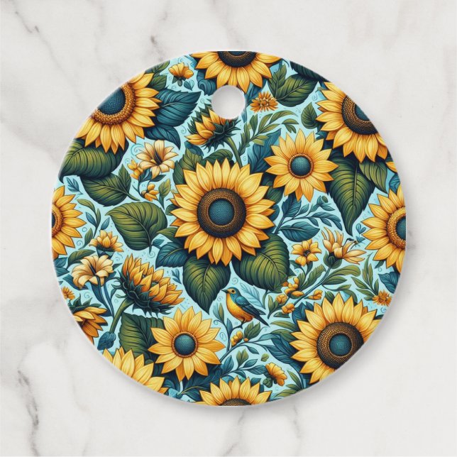 Summer/sunflower/bird Favour Tags (Front)