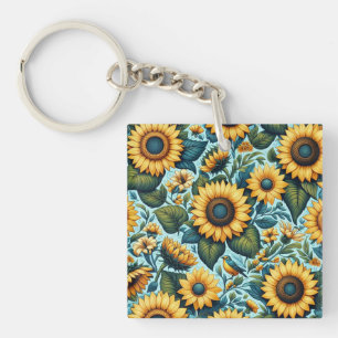 Summer/sunflower/bird Keychain