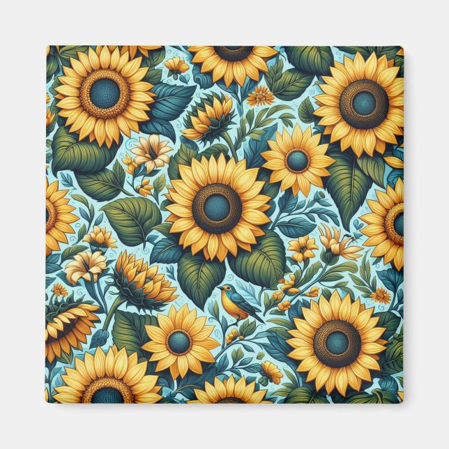 Summer/sunflower/bird Magnet (Front)