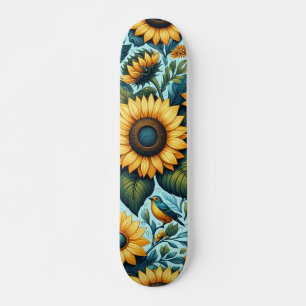 Summer/sunflower/bird Skateboard