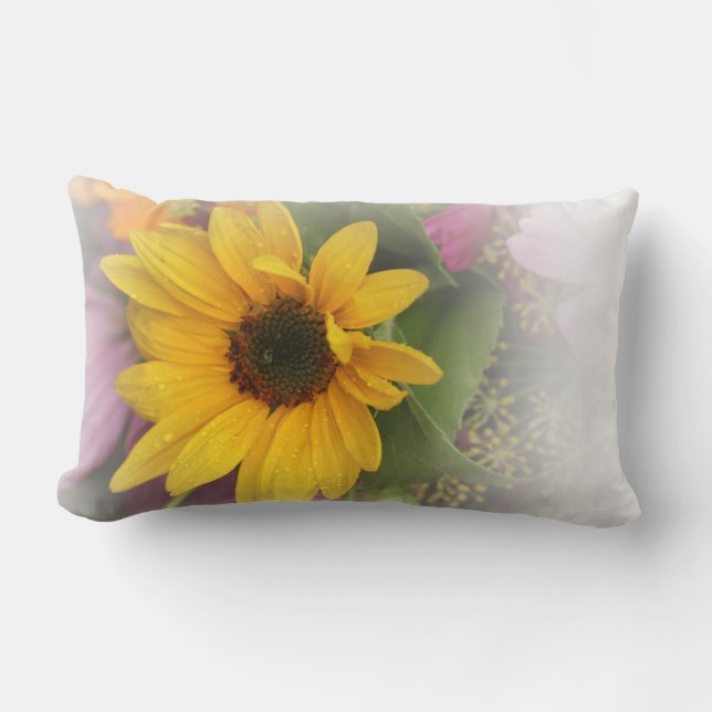 Summer Sunflower Flower Flora FloralThrow Pillow (Front)