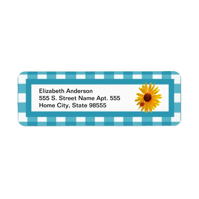 Summer Sunflower Gingham With Name (Front)
