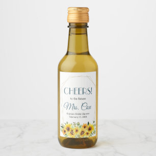 Summer Sunflower Mini Wine Label