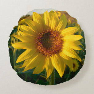 Summer Sunflower Round Pillow
