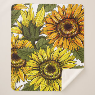 Summer Sunflower. Sherpa Blanket