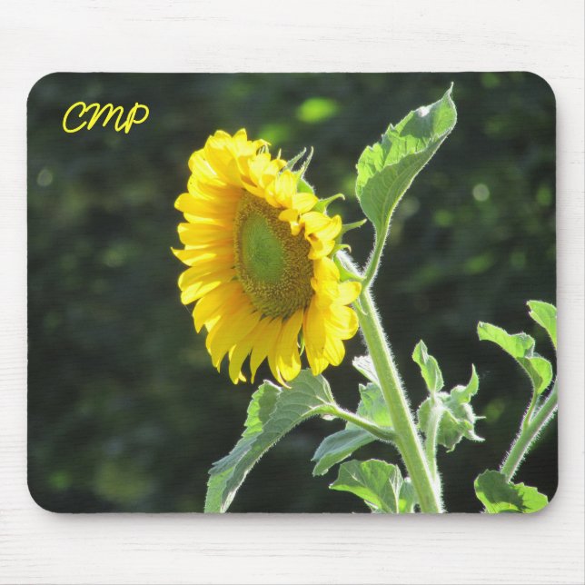 Summer Sunflower with your Initials Mouse Pad (Front)