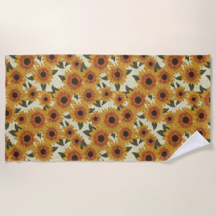 Summer Sunflowers Beach Towel