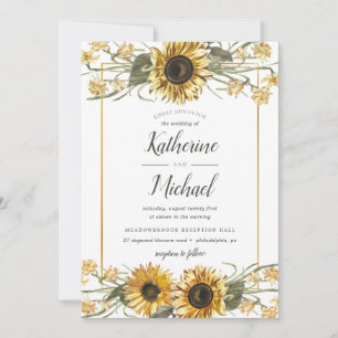 Summer Sunflowers Wedding Invitation
