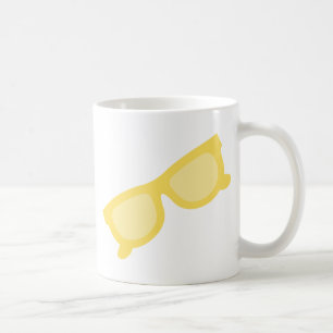 Summer sunglasses yellow hipster eyewear glasses coffee mug