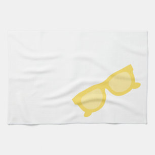 Summer sunglasses yellow hipster eyewear glasses kitchen towel